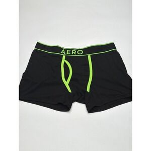 AERO Mens Boxer Briefs Black Neon Green Trim Size M